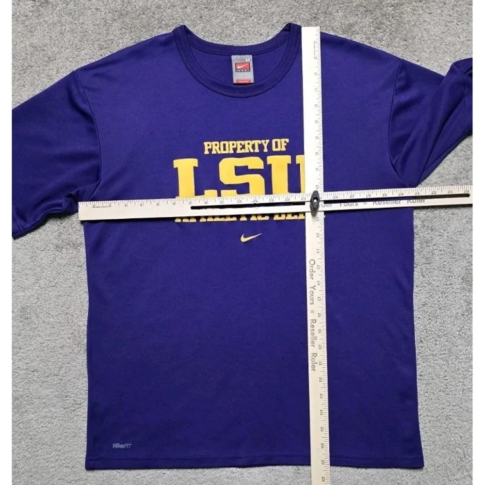 Y2K VTG LSU Tigers Nike Dri Fit Center Swoosh T-Shirt Mens M‎ Purple Nike-Fit
